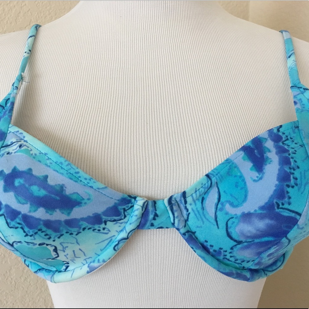 Bikini swim suite bra top aqua blue under wire